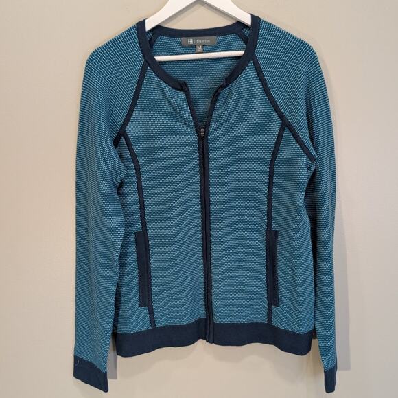 Title Nine Zippered Cardigan Sweater Cotton Blend Cozy Smart Casual - Size M - Picture 1 of 7